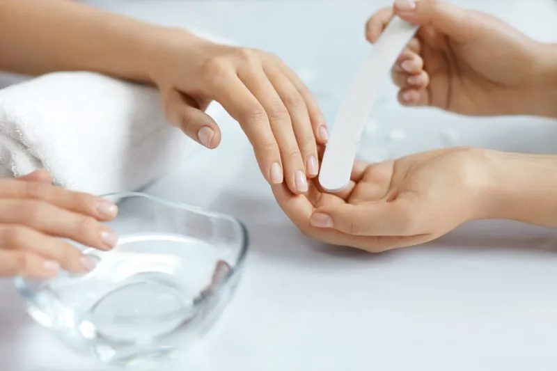 Customer getting a manicure
